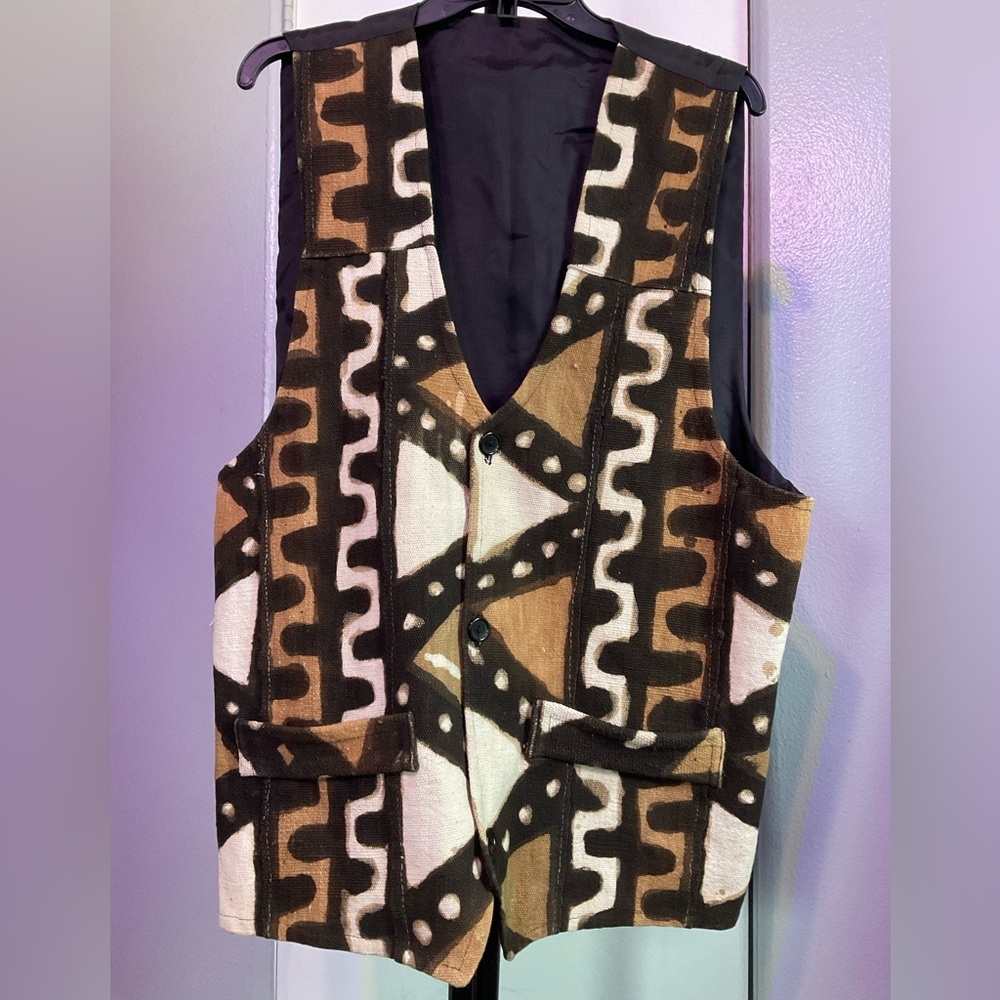 African Mud Cloth Vest